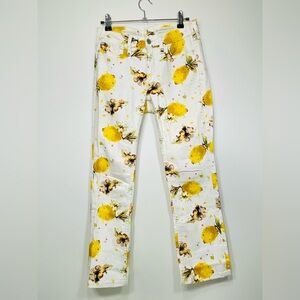 Anthropologie Pilcro and the Letterpress  high rise bootcut lemon print jeans